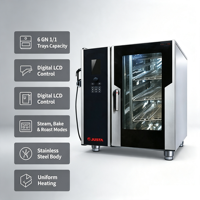 Four à vapeur semi-professionnel SEMIKRON grande capacité entièrement automatique électrique en acier inoxydable multifonction 12,5 kW Garantie 12 mois
