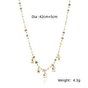 Collana girocollo da donna con perline di cristallo colorate può essere personalizzato con <span class=keywords><strong>nome</strong></span> di primo <span class=keywords><strong>nome</strong></span> collana di gioielli - Product Image 6