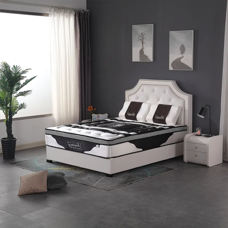 Yatak doğa lateks bambu yatak odası ev mobilya 100% doğal lateks yatak odası mobilyası, lateks vakum kompres 25 gün