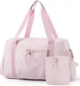 Bolsa de viagem dobrável para mulheres, sacola de ginástica esportiva 26L, bolsa de mão para viagens, ideal para o fim de semana e noite, aeroporto