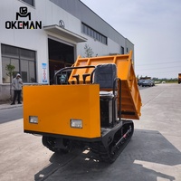 1,5 Tonnen Hydraulischer Raupendumper Benzinbetriebener Mini-Raupentransporter mit Getriebe Leichte Landwirtschaftliche Maschine für Feldarbeit
