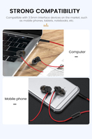 Earphone In-Ear Berkabel Warna-Warni 3.5mm Stereo Headphone Unik Bentuk Genggam Anti-Selip Nyaman Cocok untuk Musik