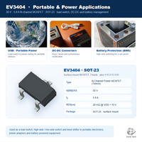 Transistor MOSFET N-canal 30V 5.8A SOT-23, niveau logique, faible RDS(on) 28 mΩ, commande de moteur, commutation de puissance, équivalent AO3400