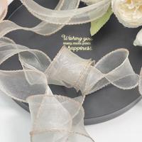 Ruban en organza élégant, ruban en mousseline transparent, ruban décoratif en rouleau pour bouquet de fleurs, boîte cadeau, emballage de gâteau, décoration