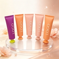 Tube cosmétique compressible avec bouchon à vis en forme de pétale de fleur, mat, coloré, vide, pour crème pour le corps, gel, impression de logo personnalisée, différentes tailles