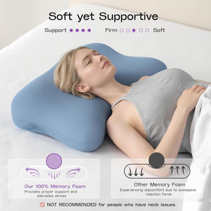 Oreiller de refroidissement ergonomique en mousse à mémoire de forme souple et incurvée pour le cou cervical dormeur latéral breveté pour une chambre à coucher confortable - Product Image 6