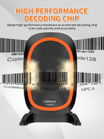 Escáner de Códigos QR NORGEE 666, Escáner de Códigos de Barras Vertical USB para Punto de Venta, Lector de Código de Barras y QR de Escritorio, 30 fps