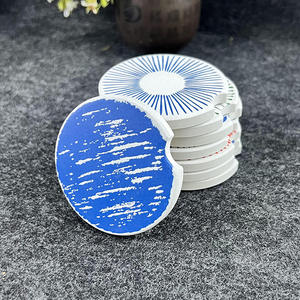 Sous-verre rond en dolomite blanche, tapis isolant thermique en céramique, impression numérique durable, cadeau d'entreprise, utilisation promotionnelle - Product Image 3