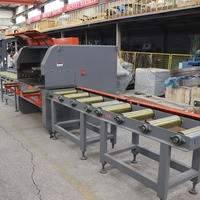 Scie à panneaux verticale à double broche et lames multiples, machine de découpe robuste pour le traitement du bois