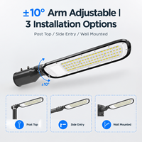 Luminaire LED CCT sélectionnable pour zone, 50W 100W 150W 200W, étanche IP65, montage sur poteau/entrée latérale/mural, 100LM/W, en aluminium moulé sous pression