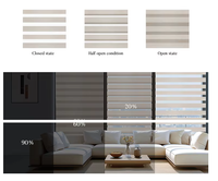 Stores zébrés motorisés jour et nuit à commande intelligente en tissu occultant pour la décoration de fenêtres de maison, hôtel, bureau – Personnalisables