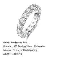 Pabrik 0.5CT bulat potongan brilian Moissanite perhiasan Pass berlian Tester 925 Perak Platinum Disepuh 5MM keabadian cincin untuk wanita