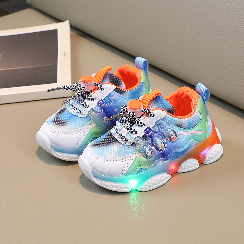 Maat 22-30 Kinderen Ademende Lichtgevende Bootschoenen Jongens En Meisjes  Gloeiende Hardloopsneakers Baby Verlichte Sandalen Met