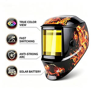 Masque de soudage solaire à obscurcissement automatique 4 capteurs, lentille jaune à couleurs fidèles, motif anime, pour soudeurs professionnels - Product Image 2