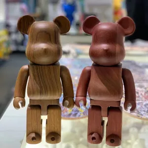 Bearbrick Violent Bear Gloomy Bearアクションフィギュアおもちゃ木製モデル人形木製ボックス家庭用品ふた付き木製ボックス受け入れる