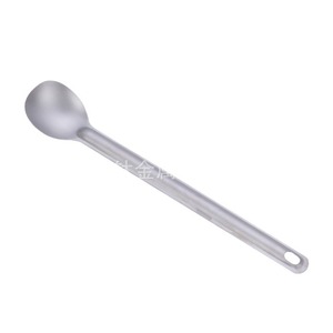 Juego de tenedor y cuchara de titanio para acampar, utensilio portátil de mango largo para exteriores, para senderismo, viajes y comidas - Product Image 2