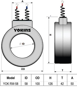 YOKINS, Current <b>Transformer</b> 500/5A, 500A CT for Ammeter as per IS2705 Model YOK-RW58 AC Current Measurement (Set of <b>3</b>) - Product Image 3