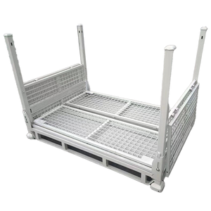 صندوق بمنصة نقالة قابل للطي قابل للتكديس قابل للطي ومسحوق مطلي بالزنك مطلي بالزنك للخدمة الشاقة حسب الطلب لتخزين البضائع في المستودعات - Product Image 6