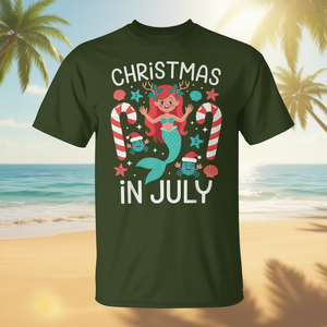 Maglietta estiva con simpatica sirena di Natale in giugno - Product Image 3