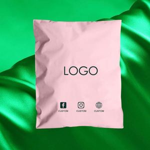 Custom LOGO Pink Mail Poli Recyclable Biodegradable Eco Friendly Poly Shipping Mailer Mailing Courier Bag - Product Image 1