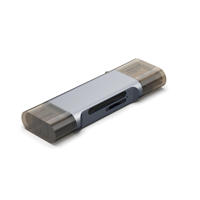 Lecteur de cartes multifonction USB3.0 haute vitesse, coque en aluminium, USB type C double port, lecteur de cartes mémoire SD TF pour mobile et PC