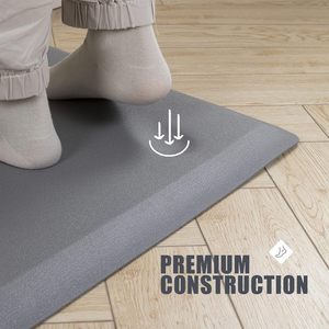Tapis de bureau et de cuisine moderne anti-fatigue, rembourré, lavable, en PU, avec support antidérapant pour bureaux debout et postes de travail assis-debout - Product Image 3