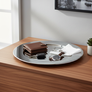 Vassoio Decorativo in Acciaio 26 cm VALET DISH Senza Scatola - Product Image 3