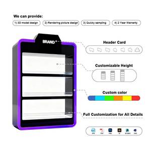 Présentoir en acrylique pour tabac sans fumée de Smoke Shop, présentoir de comptoir avec éclairage LED RGB, vitrine pour cigarettes et tabac - Product Image 2