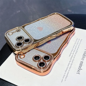 เคสใส่โทรศัพท์ iPhone 17 11 12 13 14 15 16 Pro Max Plus รุ่น Plating Heart Laser Aurora Matte ป้องกันกล้อง ซิลิโคนกันกระแทก - Product Image 6