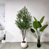 Arbre d'olivier artificiel en soie pour intérieur/extérieur, sur pied, taille personnalisable, décoration de jardin et aménagement paysager