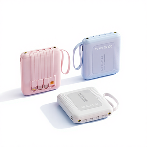 Hot - Selling Mini Power Bank with Built - in Cable, 10000mAh Fast - Charging, Compact and Portable, LOGO Customizable
