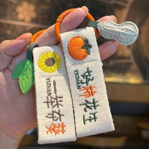 Fashion <b>Canvas</b> Cotton Belt Fabric Personalized <b>Backpack</b> Pendant Wrist Strap Embroidery Keychain - Product Image 5