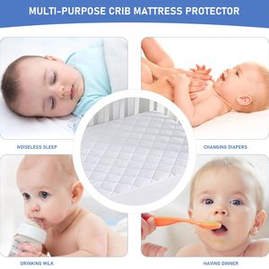 1 paquet de protège-matelas pour lit d'enfant 52 x 28 pouces - Imperméable, matelassé, extra doux, respirant, silencieux, housse ajustée pour tout-petit à poche profonde - Product Image 4