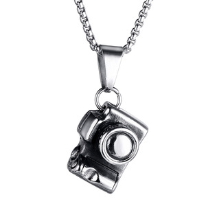 Collar con Colgante de Cámara Vintage de Acero Inoxidable Estilo Hip <span class=keywords><strong>Hop</strong></span>, Cadena de Eslabones, Joyería Punk para Hombre, Uso Diario y Urbano - Product Image 1