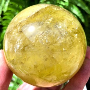 Boule de cristal polie jaune citron de 9-10 cm, sphères de cristal de guérison, pierres précieuses, boule de citrine jaune pour la décoration - Product Image 2