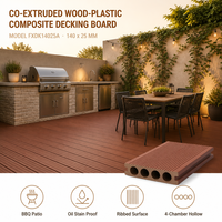 Revêtement de terrasse composite WPC côtelé moderne, écologique, à clipser, aspect bois, pour barbecue, patio, cour, résistant aux taches d'huile, antidérapant, extérieur, jardin