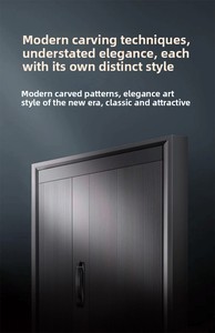 Puerta de Entrada Inteligente Antirrobo de Aluminio Fundido, Moderna y Minimalista para Villa, con Combinación de Doble Puerta y Marco de Aluminio - Product Image 3