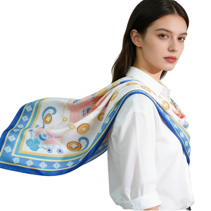 Digital Printed 100% Silk Scarf Soft Luxury Fashion Neck Scarf for Women - Product Image 1