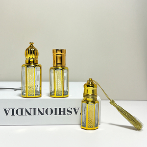 Commercio all'ingrosso vuoto fantasia 3ML 6ML 12ML oro Attar Arabian Oud ottagonale cristallo di vetro rotolo di profumo su bottiglie di olio di bottiglia <span class=keywords><strong>con</strong></span> <span class=keywords><strong>bastoncini</strong></span> - Product Image 4