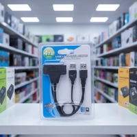 Kabel Adaptor USB 3.0 ke SATA untuk Hard Drive, Kapasitas hingga 4TB, untuk HDD/SSD SATA 2.5"/3.5", Catu Daya USB Ganda
