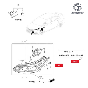 2017 Chevrolet Cruze versión de EE. UU. Faro de coche nueva fuente de luz de xenón faros modelo 39124811 39121493 39124812 39121494 - Product Image 5