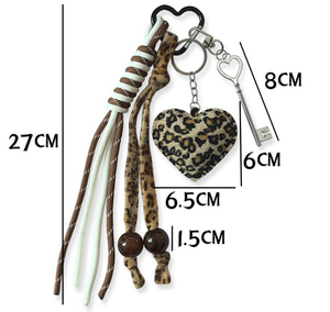Porte-clés Cœur Léopard en Cuir Tressé – Bijou Pendentif Idéal pour les Amateurs de Clés - Product Image 5