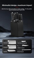 7-delige keukenmessenset 9Cr18MoV roestvrij staal met messenblok voor thuis koken cadeau familie keukengereedschap complete set