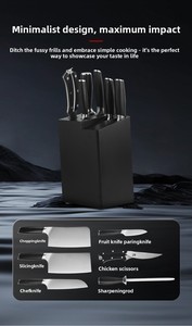 Juego <span class=keywords><strong>de</strong></span> Cuchillos <span class=keywords><strong>de</strong></span> Cocina <span class=keywords><strong>de</strong></span> 7 Piezas, Acero Inoxidable 9Cr18MoV con Bloque para Cuchillos, para Cocinar en Casa, Regalo Familiar, Juego Completo <span class=keywords><strong>de</strong></span> Utensilios <span class=keywords><strong>de</strong></span> Cocina - Product Image 4