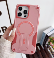 Étui de protection hybride magnétique avec chargement sans fil et béquille invisible pour iPhone 17 Air, 16E, 16 Pro Max, 15 Plus, 14, 13, 12, 11