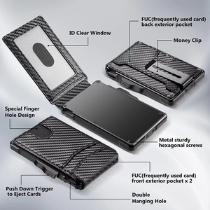 RFID pop-up ad accesso rapido in alluminio metallo portacarte <span class=keywords><strong>portafoglio</strong></span> <span class=keywords><strong>uomo</strong></span> in pelle <span class=keywords><strong>portafoglio</strong></span> RFID business titolare della carta di credito in pelle - Product Image 4