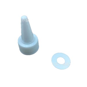 Tapa de Botella con Boquilla Puntiaguda de Plástico Blanco en Varios Tamaños para Gel Cosmético y Laca para el Cabello - Product Image 1