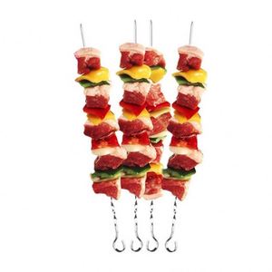Brochetas de Acero Inoxidable para Barbacoa de 31 cm, Paquete de 12 Brochetas Planas de Metal Reutilizables para Asar - Product Image 5