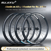 Jeu de roues de vélo de route RUJIXU 700C en alliage d'aluminium, hauteur de 40 mm, moyeu à frein en V, clincher, 16/21H rayons, durable, avant/arrière, premium