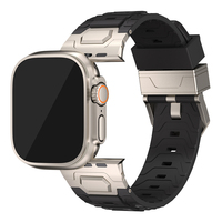 Keepwin Bracelet de montre FKM robuste avec fermoir en titane pour Watch Ultra 9 8 7 6 5 4 Series fit for Adventure Seamless Connection
